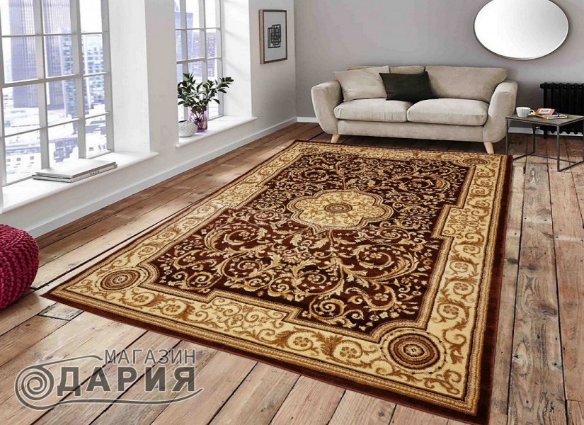Тъкан персийски килим Blue stones 1706_BROWN